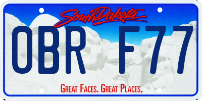 SD license plate 0BRF77