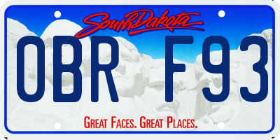 SD license plate 0BRF93