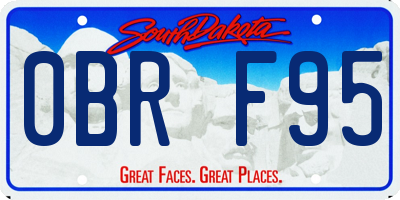 SD license plate 0BRF95