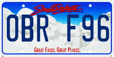 SD license plate 0BRF96
