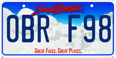 SD license plate 0BRF98