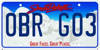 SD license plate 0BRG03