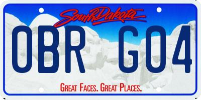 SD license plate 0BRG04