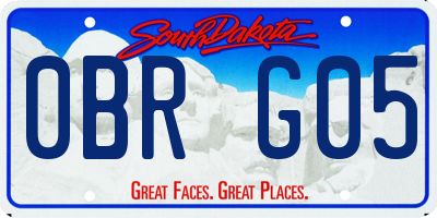 SD license plate 0BRG05