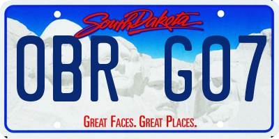 SD license plate 0BRG07