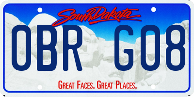 SD license plate 0BRG08