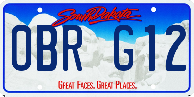 SD license plate 0BRG12