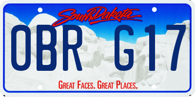 SD license plate 0BRG17