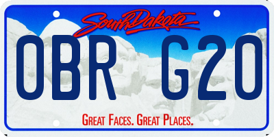 SD license plate 0BRG20