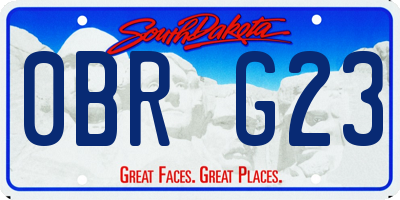 SD license plate 0BRG23