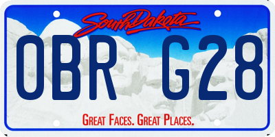 SD license plate 0BRG28