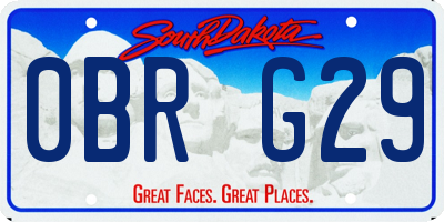 SD license plate 0BRG29