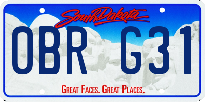 SD license plate 0BRG31
