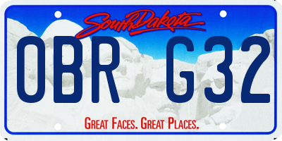 SD license plate 0BRG32