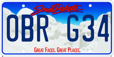 SD license plate 0BRG34