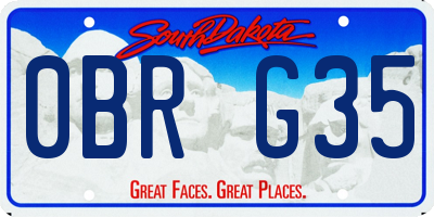 SD license plate 0BRG35