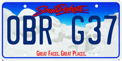 SD license plate 0BRG37