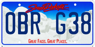 SD license plate 0BRG38