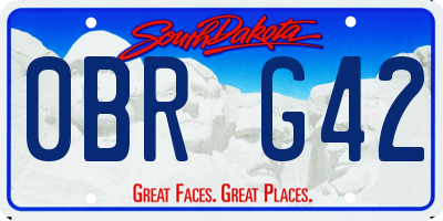 SD license plate 0BRG42