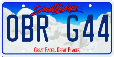 SD license plate 0BRG44