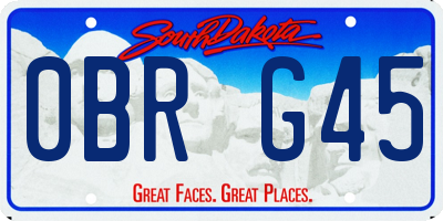 SD license plate 0BRG45