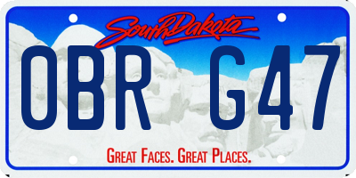 SD license plate 0BRG47