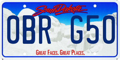 SD license plate 0BRG50