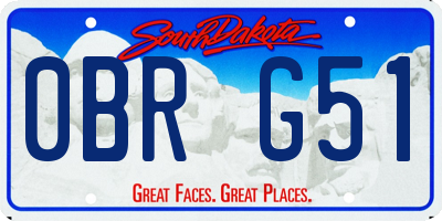 SD license plate 0BRG51