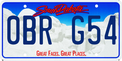 SD license plate 0BRG54