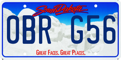 SD license plate 0BRG56