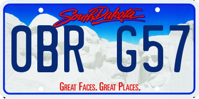 SD license plate 0BRG57