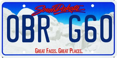 SD license plate 0BRG60