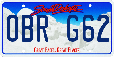 SD license plate 0BRG62