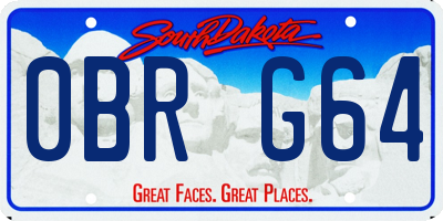SD license plate 0BRG64