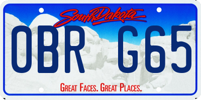 SD license plate 0BRG65