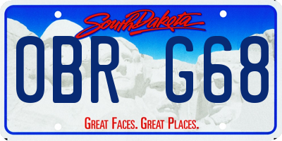 SD license plate 0BRG68