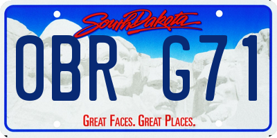SD license plate 0BRG71
