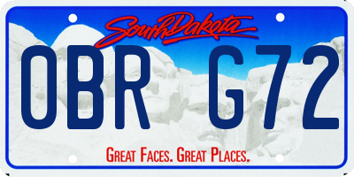 SD license plate 0BRG72