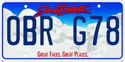 SD license plate 0BRG78