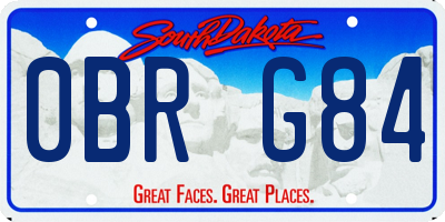 SD license plate 0BRG84