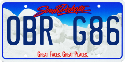 SD license plate 0BRG86