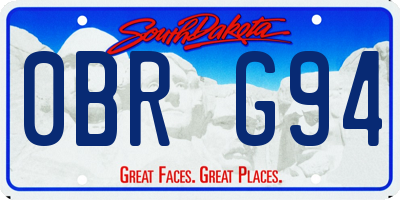 SD license plate 0BRG94