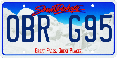 SD license plate 0BRG95