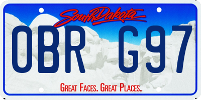 SD license plate 0BRG97