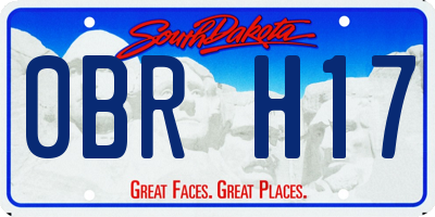 SD license plate 0BRH17