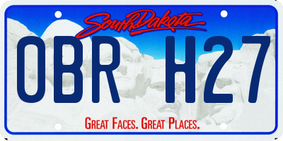 SD license plate 0BRH27