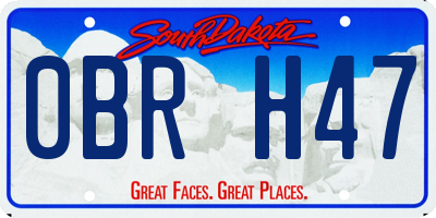 SD license plate 0BRH47
