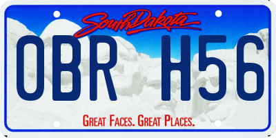 SD license plate 0BRH56