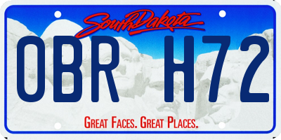 SD license plate 0BRH72