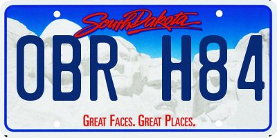 SD license plate 0BRH84